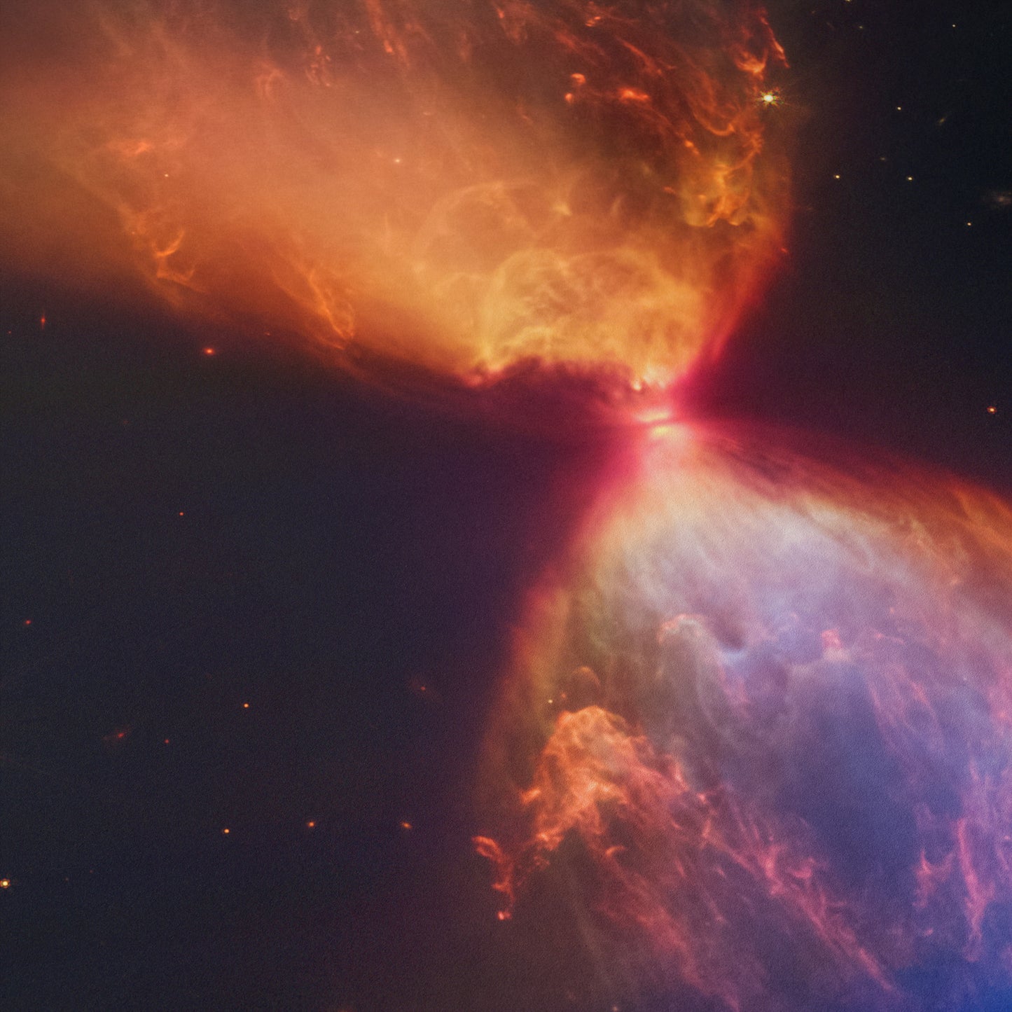 Fiery Hourglass Shaping a New Star