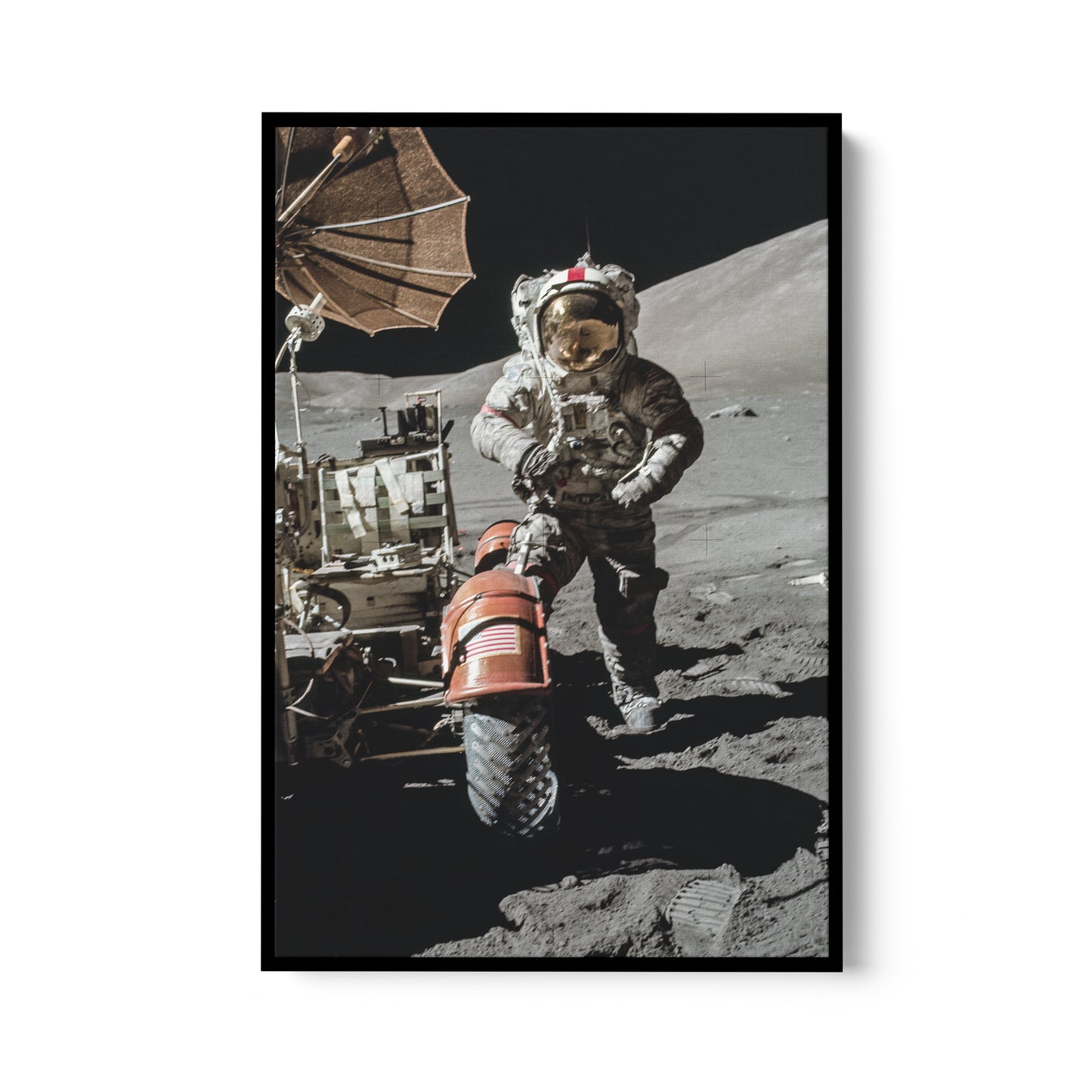 Astronaut Eugene Cernan Beside Lunar Roving Vehicle During EVA